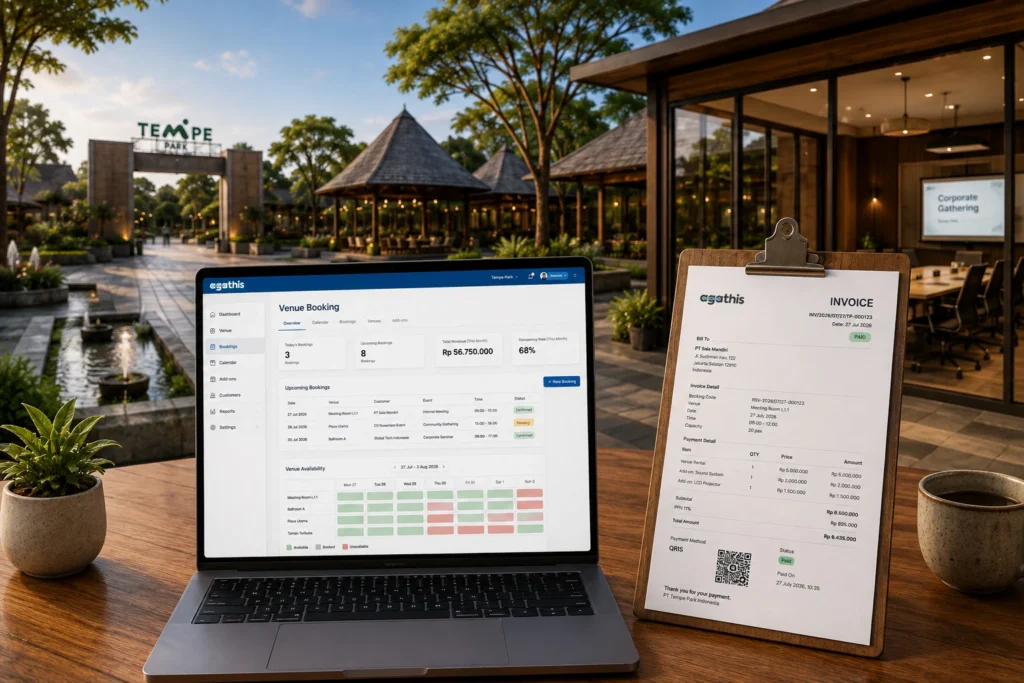 Venue Booking untuk destinasi wisata dengan dashboard Agathis Ticketing Engine