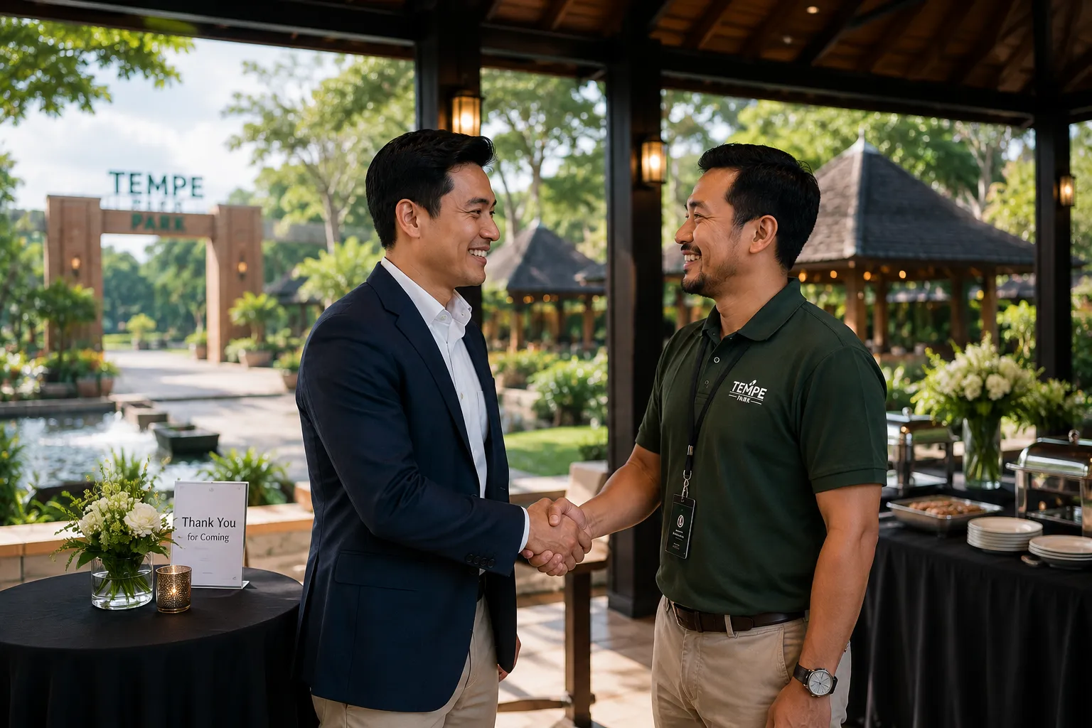 Pengelola destinasi dan klien setelah penyewaan venue